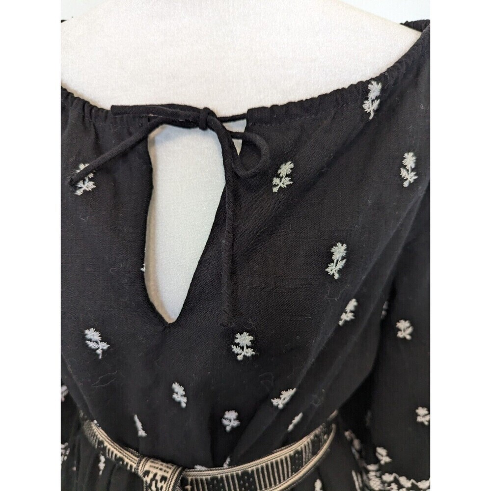 Cleobella Dress Women Size XS Black Revolve Boho Tribal Indie Embroidered Fringe - Picture 6 of 14